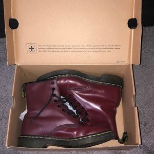 Cherry red/ maroon Doc Martens [water proof]